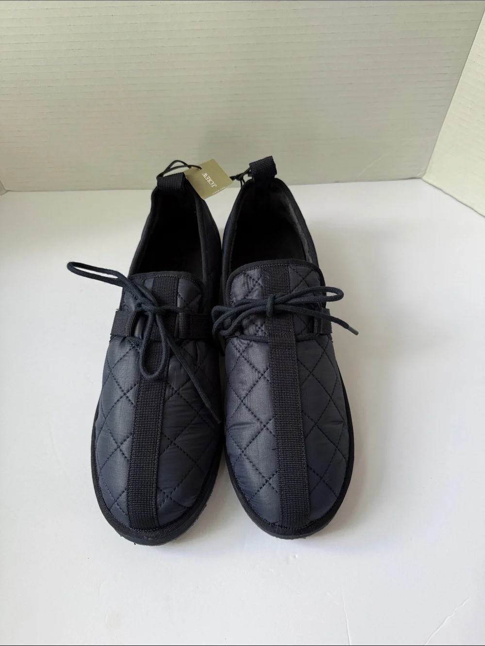 J. Crew Quilted Black Men’s Slip-On Lace Casual Shoes #610